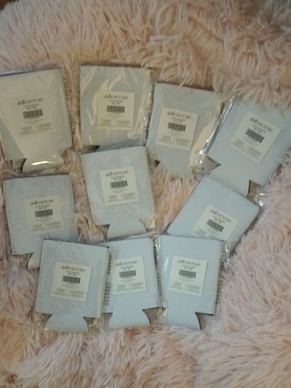 10 New Chalk Couture White Can Cooler Koozies